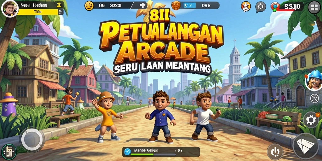Gameplay Arcade seru di 8II dengan grafik menarik.