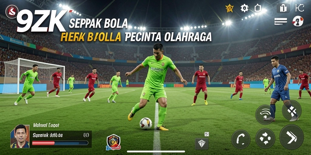 Tampilan gameplay seru dalam game sepak bola 9ZK.