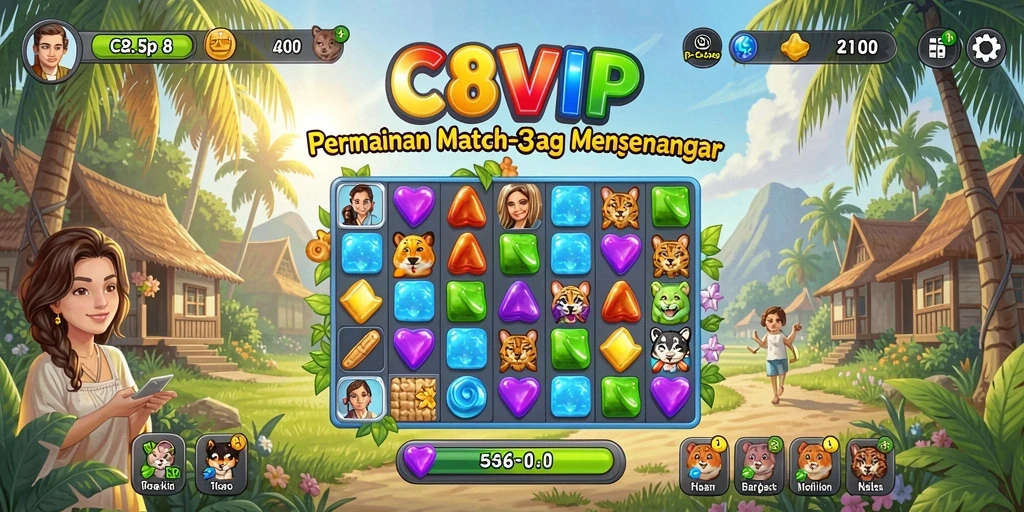 Screenshot gameplay C8VIP dengan visual yang cerah dan menarik.