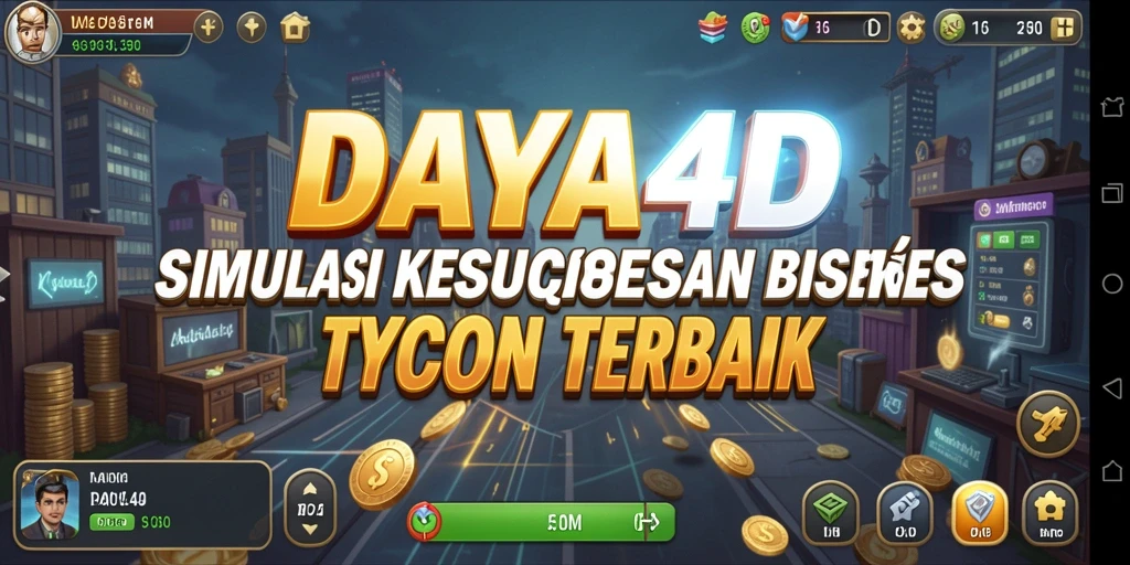 Tampilan gameplay <strong>DAYA4D</strong> yang menggambarkan aktivitas bisnis yang dinamis.