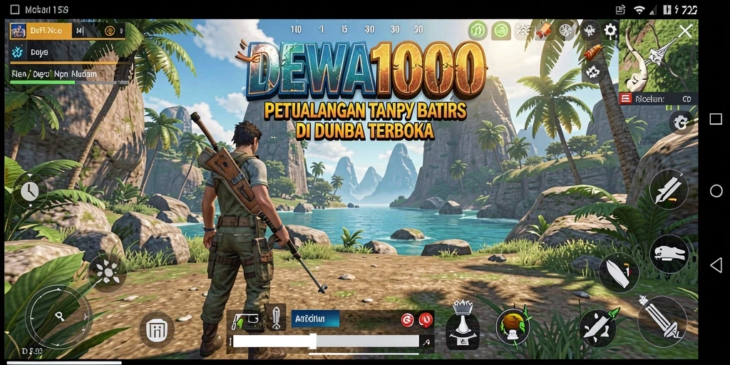 Gameplay DEWA1000 yang penuh aksi dan eksplorasi dunia terbuka.