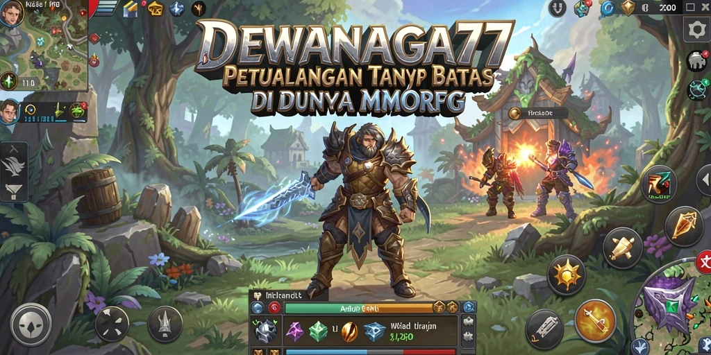 Tangkapan layar gameplay <strong>DEWANAGA77</strong> menampilkan pertempuran epik dalam dunia MMORPG.