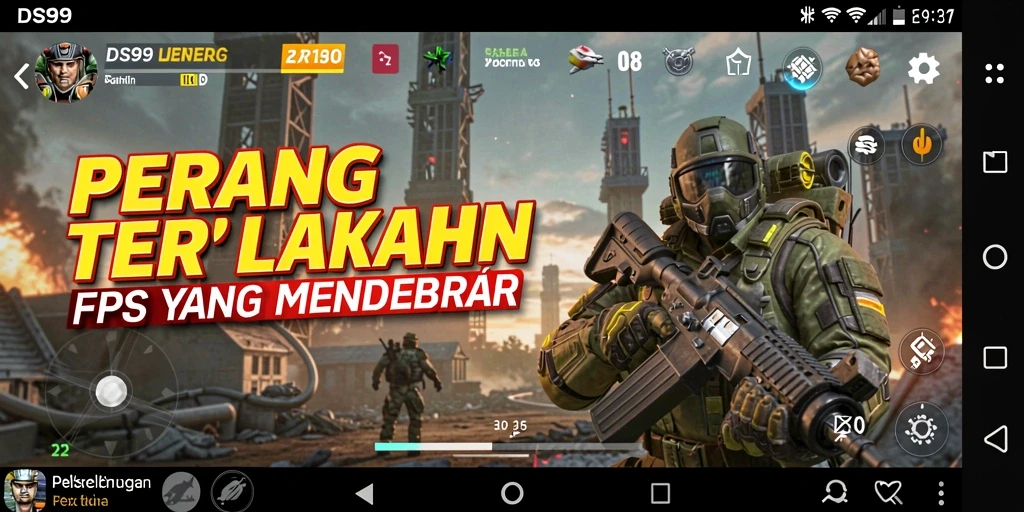 Tampilan aksi seru dalam gameplay FPS DS99.