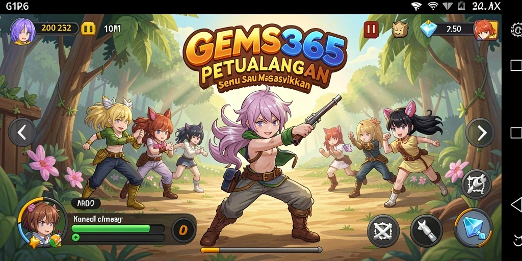 Tangkapan layar GEMS365 menampilkan aksi gameplay anime yang menarik.