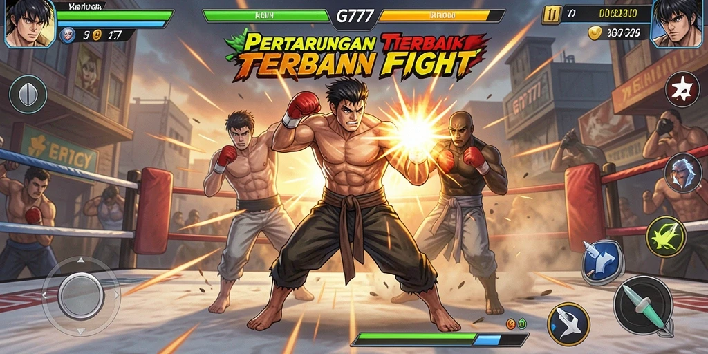 Screenshot gameplay GF777 menampilkan pertarungan seru dan karakter dinamis.
