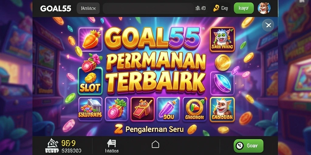 Tampilan permainan Slot GOAL55 yang menarik dan penuh warna.
