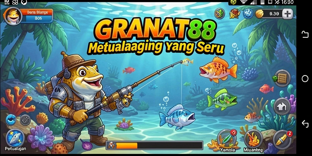 Screenshot utama GRANAT88 menampilkan gameplay memancing yang mendebarkan.
