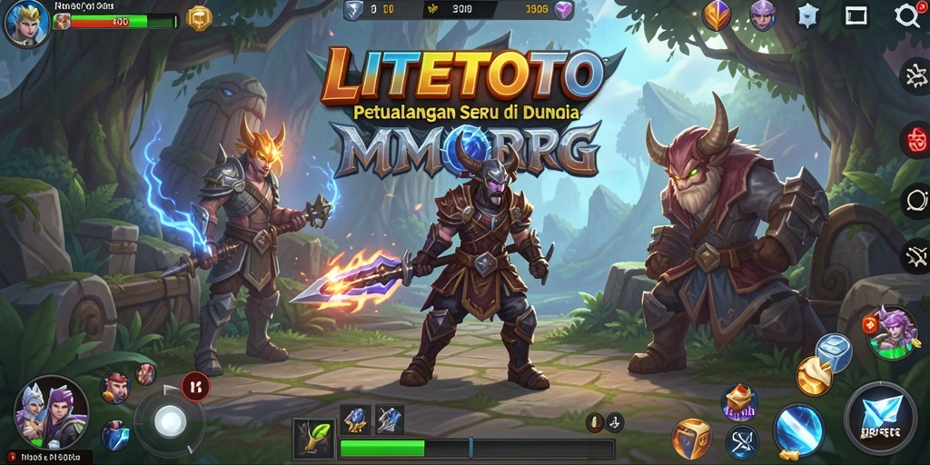 Tangkapan layar gameplay <strong>LITETOTO</strong> menunjukkan pertempuran seru di dunia fantasi.