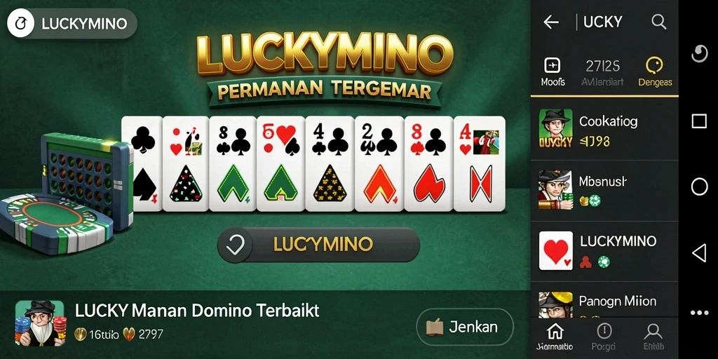 Tampilan gameplay LUCKYMINO yang seru dan interaktif.