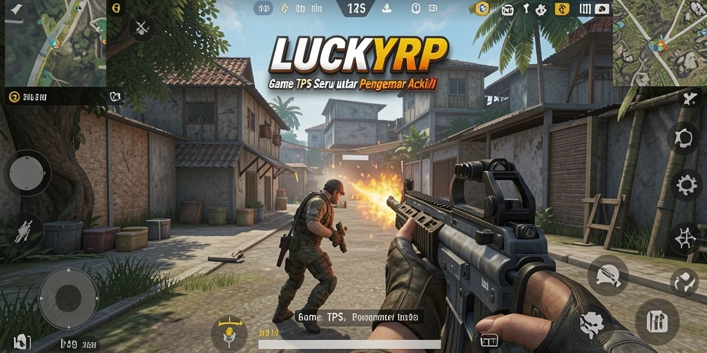 Tampilan gameplay LUCKYRP dengan pertempuran seru dan grafis menakjubkan.
