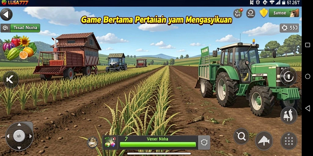 Tampilan menakjubkan dari gameplay pertanian yang penuh warna dan detail.
