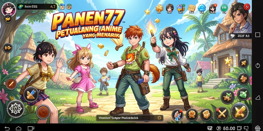 Screenshot gameplay PANEN77 menampilkan karakter anime yang dinamis dan aksi seru.