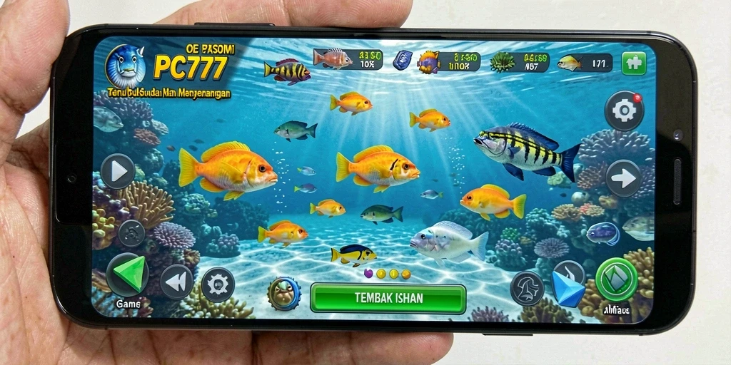 Tampilan utama gameplay PC777 dengan aksi tembak ikan.