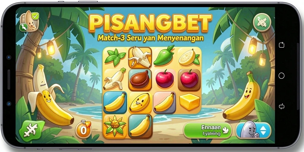 Tampilan gameplay PISANGBET yang menarik dengan kombinasi warna-warni pisang.