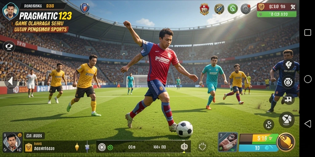 Screenshot utama PRAGMATIC123 menampilkan duel seru antar pemain di lapangan.
