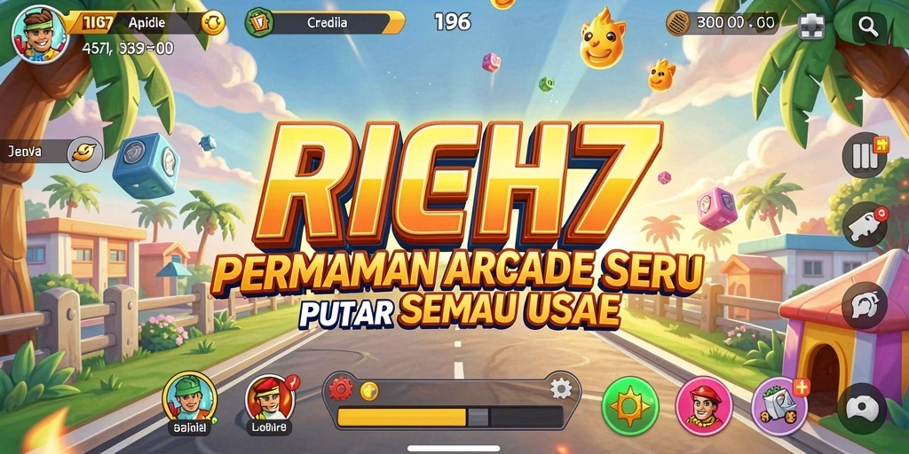 Tampilan gameplay RICH7 yang menarik dengan tantangan Arcade.