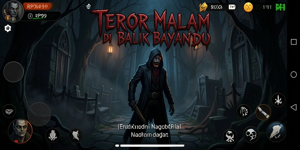Screenshot RP99 menampilkan momen menegangkan saat menghadapi makhluk menyeramkan.