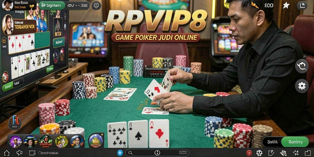 Tampilan gameplay Poker yang seru dan menarik di RPVIP8.