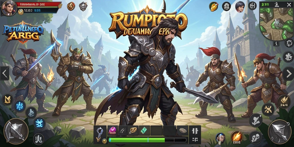 Tangkapan layar gameplay RUMPITOTO yang menampilkan aksi pertempuran seru.
