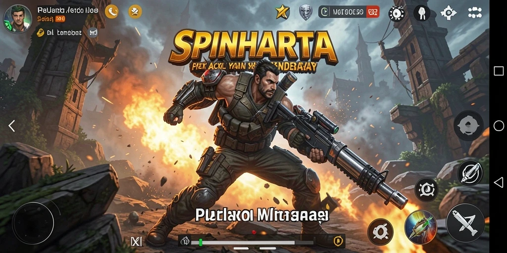 Tampilan gameplay SPINHARTA yang penuh aksi dan tantangan.