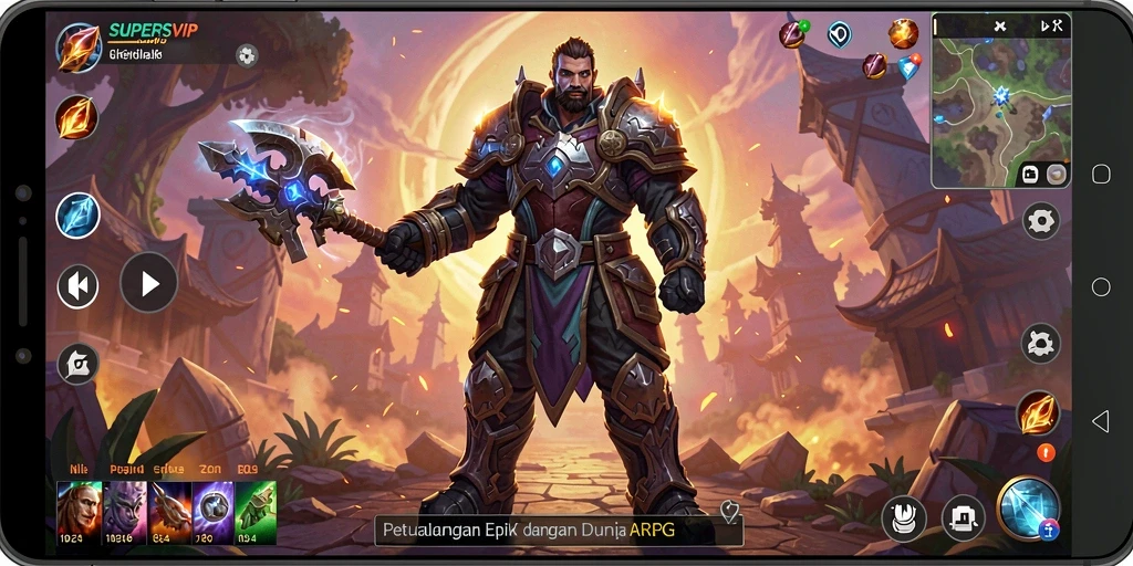 Screenshot utama SUPERSVIP menampilkan aksi seru dalam gameplay ARPG.