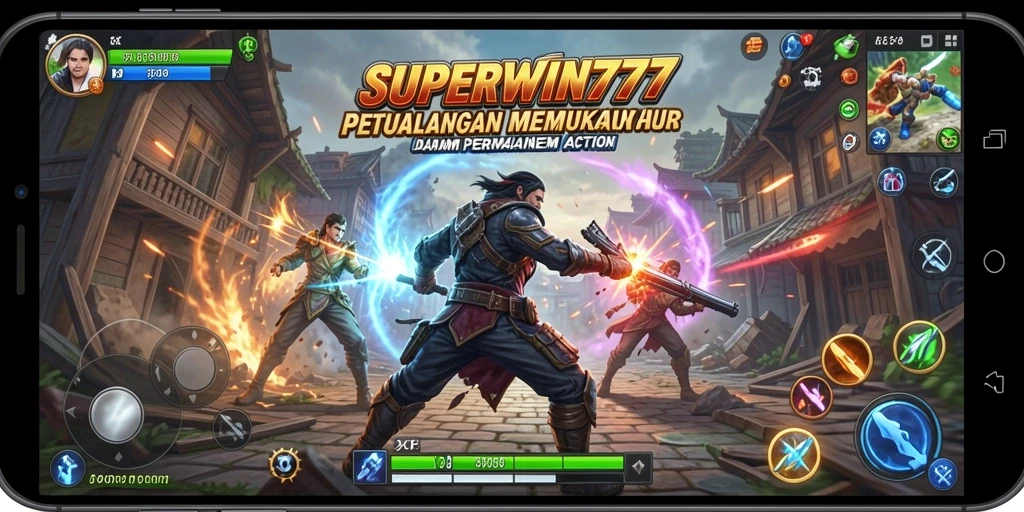 Screenshot utama SUPERWIN777 menampilkan aksi seru dalam gameplay.