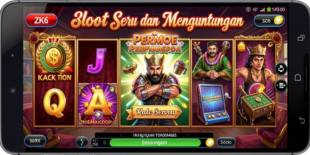 Tampilan gameplay seru dari ZK6 dengan fitur slot yang menarik.