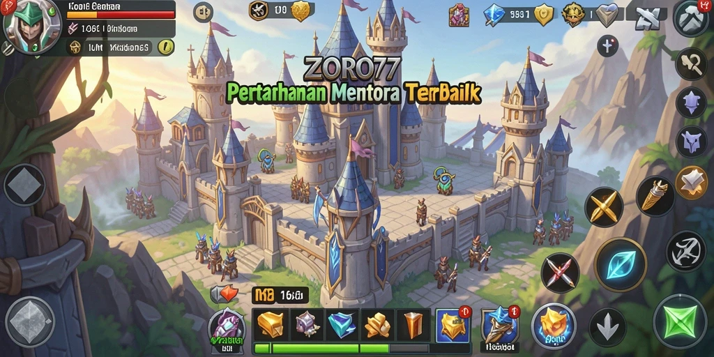 Tampilan gameplay ZORO77 yang mendebarkan dan penuh strategi Tower Defense.